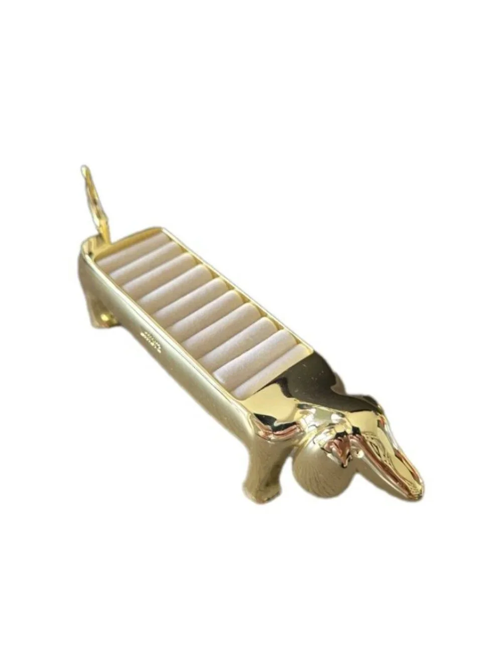 New Gold Umbra Chrome Dachshund Dog Ring Holder Jewelry Boxes Organizers